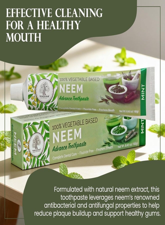 Madina Neem Advance Toothpaste – 6 Pack, Natural Oral Care, Herbal Toothpaste, Antibacterial, Antifungal, Plaque Control, Breath Freshening, Daily Use, Oral Hygiene, 6.42 oz Each - Image 4