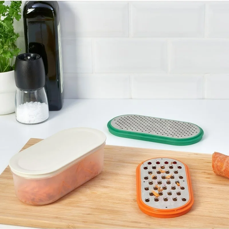 Ikea Grater Set of 2 Stainless Steel Storage Container with Lid