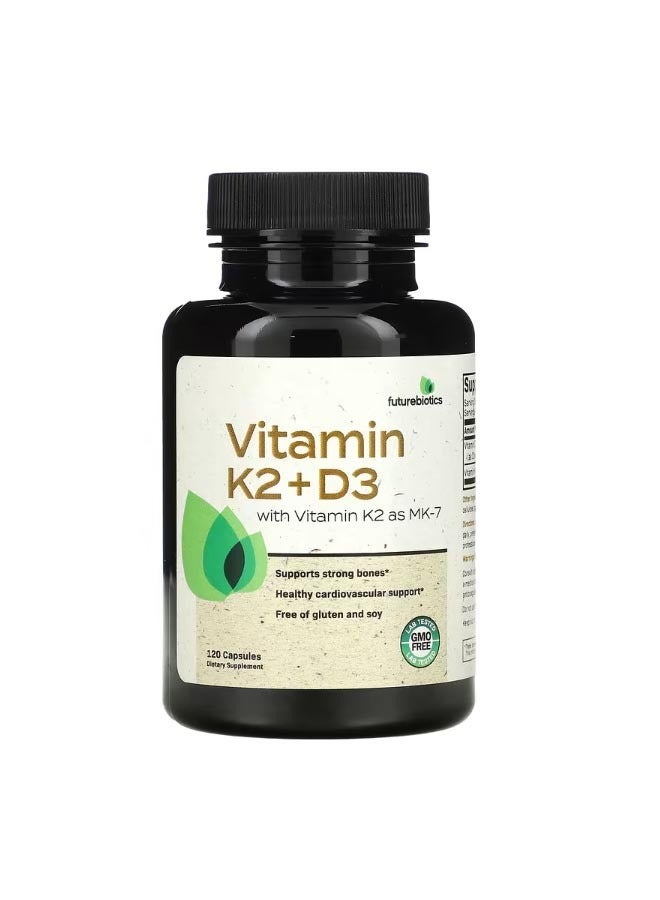 فيوتشر بايوتكس Vitamin K2  D3 with Vitamin K2 as MK7 120 Capsules - Image 1