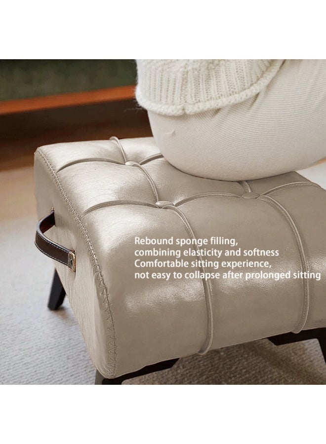 شو وو مسند قدم عثماني عتيق، مسند قدم أنيق وعملي، مسند قدم، مقعد عثماني مبطن حديث، كرسي منزلي بمقبض للمنزل والمكتب - Image 2