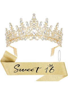 Sweet 16 Birthday Sash & Dazzling Crown And Pearl Pin Set For Sweet 16 Birthday Decorations Sweet 16 Tiara 16Th Birthday Crown Sweet 16 Gifts For Girls Sweet 16 Birthday Party Decorations - pzsku/Z99B80B5AB2E5B3A289A6Z/45/_/1718616562/0ba93949-7a38-4b86-9cb8-24ba933e476a