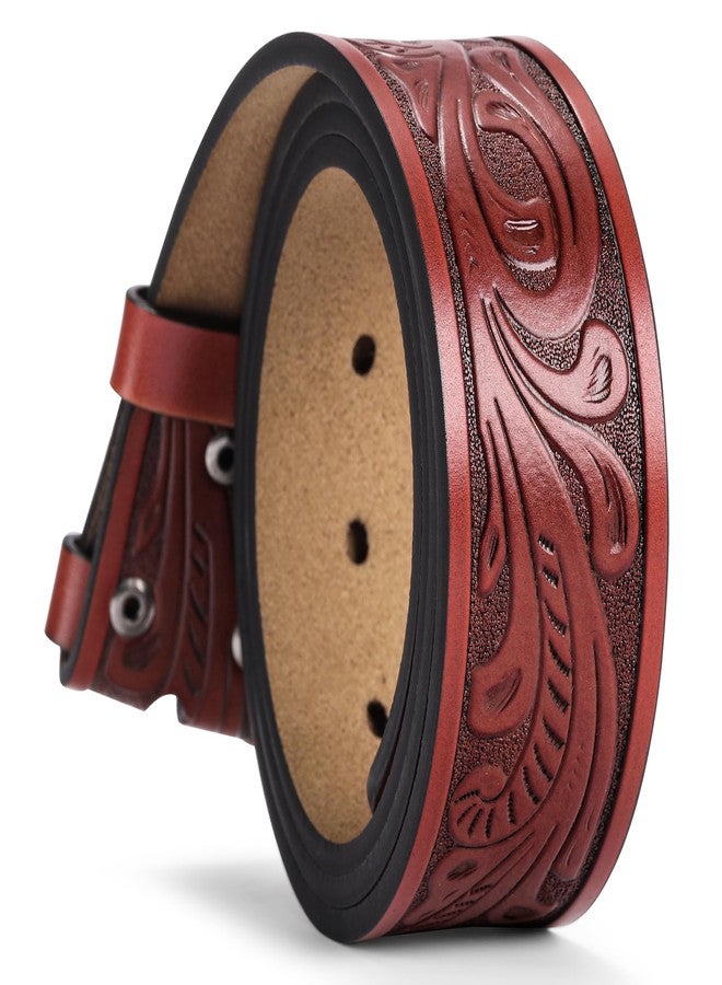 SENDEFN Western Belts for Men Women Cowboy Belt without Buckle Western Leather Belts 1.5" Wide Western Belt Straps for Jeans - Image 1