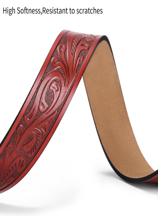 SENDEFN Western Belts for Men Women Cowboy Belt without Buckle Western Leather Belts 1.5" Wide Western Belt Straps for Jeans - Image 4