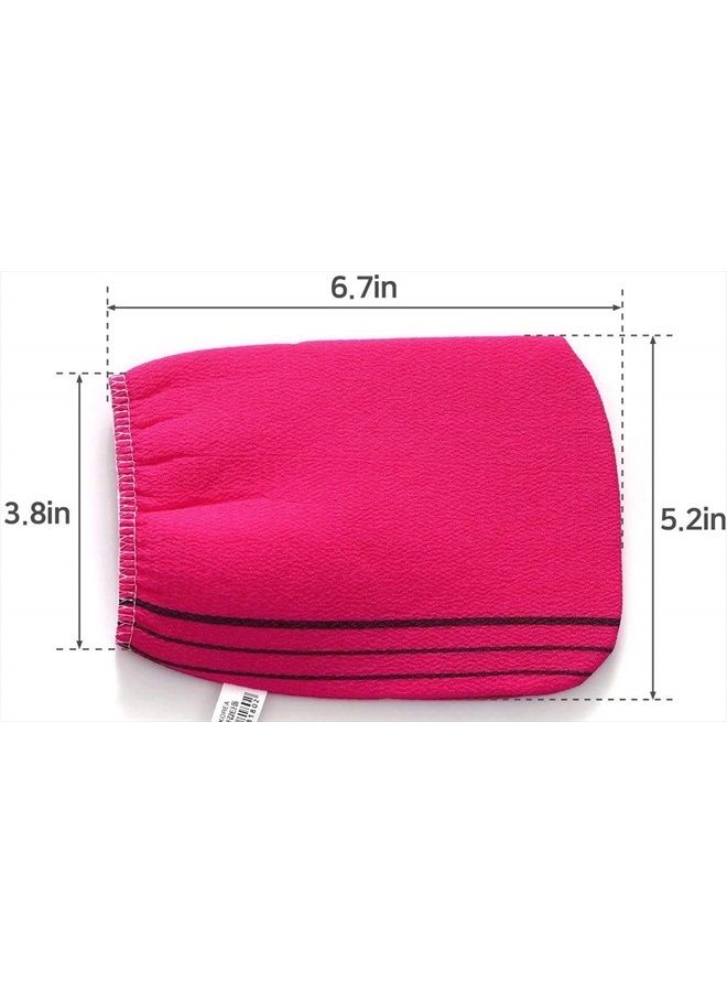 Bastex Exfoliating Bath Washcloth. Genuine Korean Towel Cloth Used for Exfoliating. Exfoliator Scrub Mitten for Bath and Shower Use - 3 Pieces (6.7 inch x 5.2 inch). Comes in Yellow, Pink and Green - Image 3
