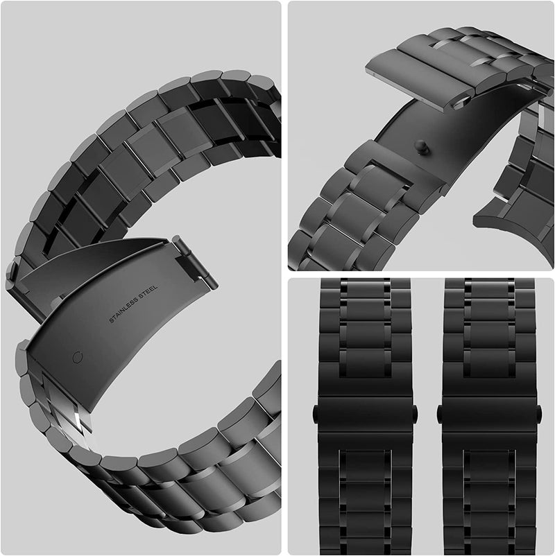 Printme Compatible for Samsung Galaxy Watch 5 Pro 45mm/4 Classic 42mm 46mm Bands, No Gaps 20mm Titanium Metal Watch Strap Compatible for Samsung Galaxy Watch 5/4 40mm/44mm Band (Black) - Image 4