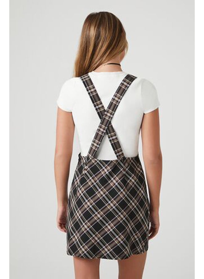 FOREVER 21 Plaid Overall Mini Dress  - Image 4