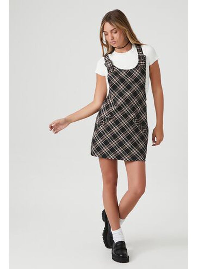 FOREVER 21 Plaid Overall Mini Dress  - Image 5