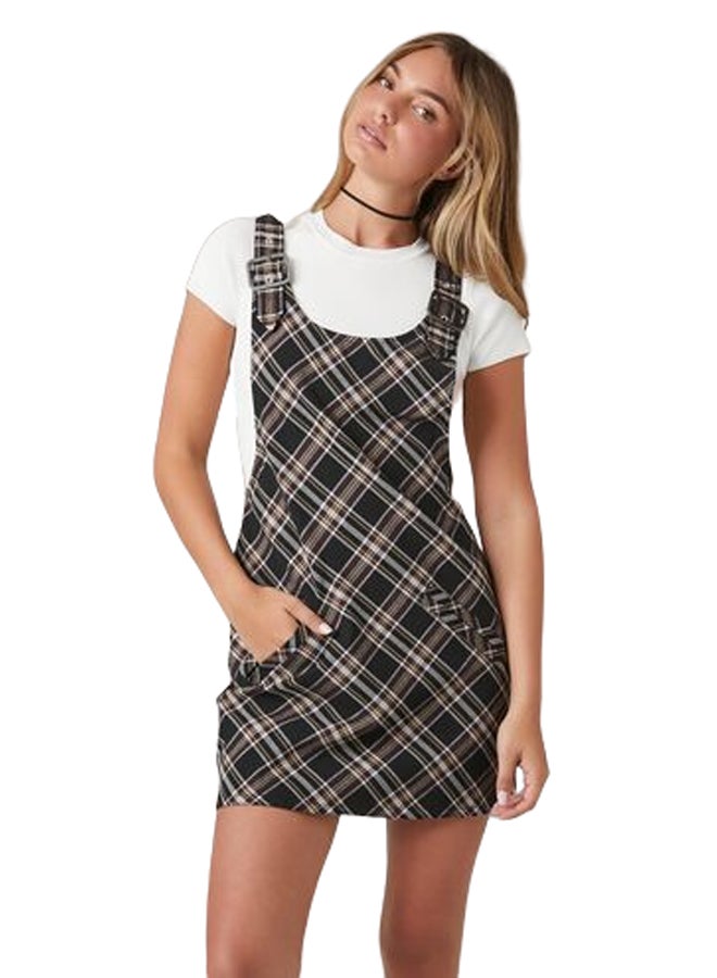 FOREVER 21 Plaid Overall Mini Dress  - Image 1