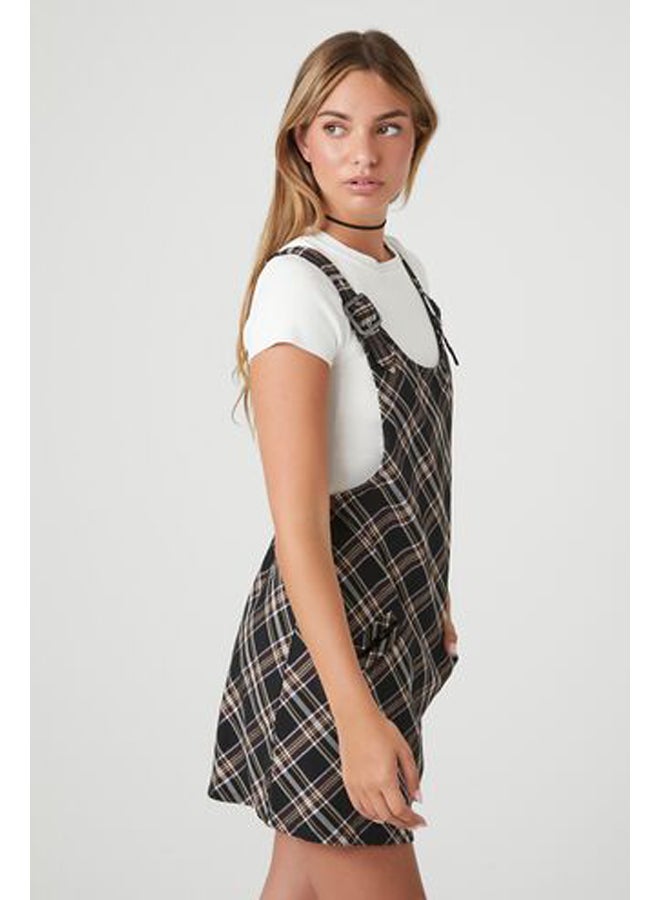 FOREVER 21 Plaid Overall Mini Dress  - Image 3
