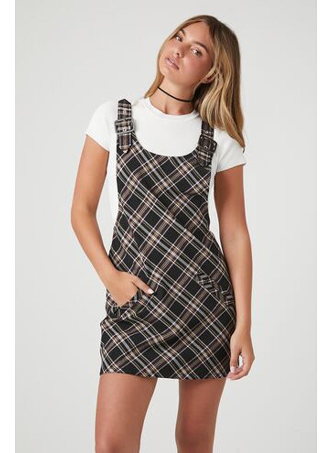 FOREVER 21 Plaid Overall Mini Dress  - Image 2