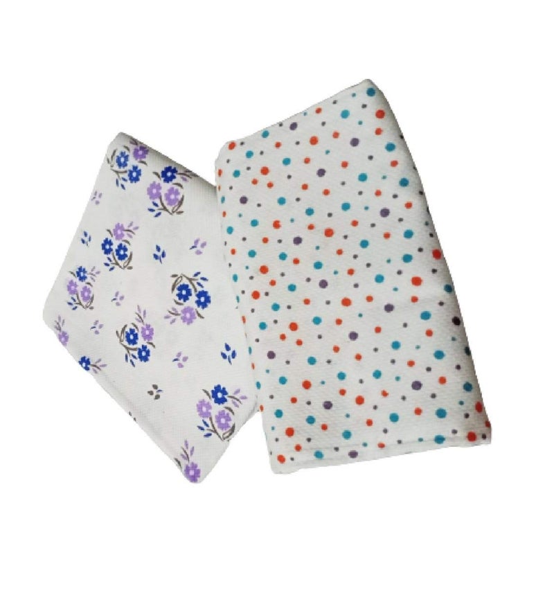 Cotton Colors Hand Loom 100 Pure Cotton Bath Polka Dot Berry Printed 60 30 in Towels Pack of 2 Multi Color_YA57  - Image 1