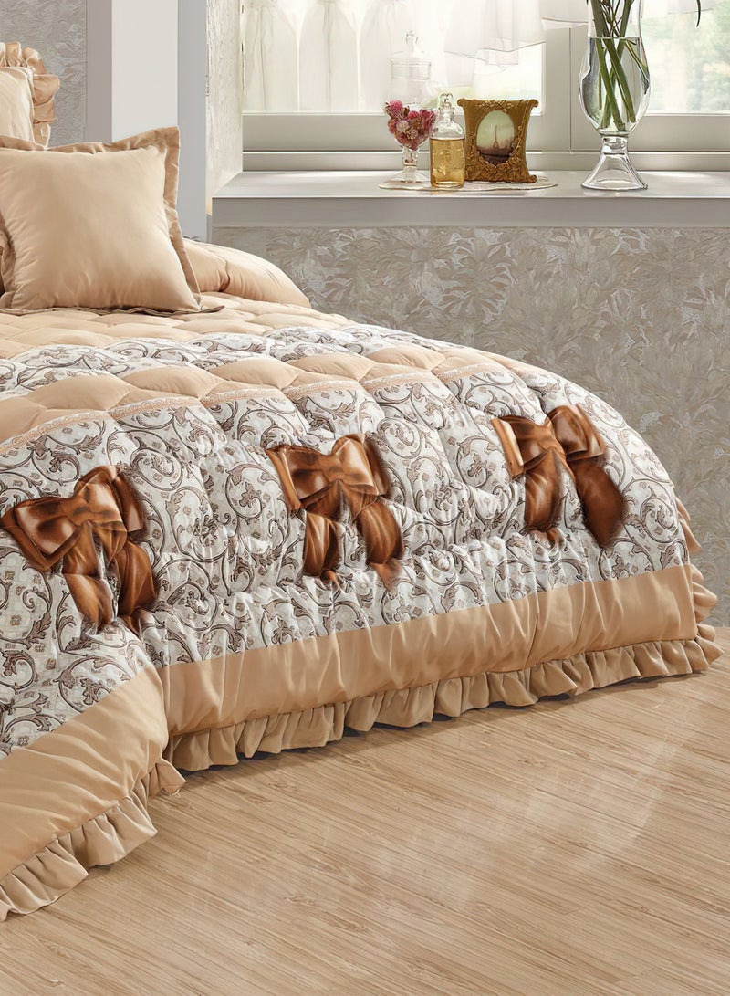 مون طقم مفرش  مقاس كينج مكون من 6 قطع طقم لحاف مزدوج للجنسين يتضمن 1 لحاف و 1 ملاءة سرير و2 غطاء وسادة نوم و 2 غطاء وسادة ديكور غطاء مناسب لجميع الاوقات - Image 3