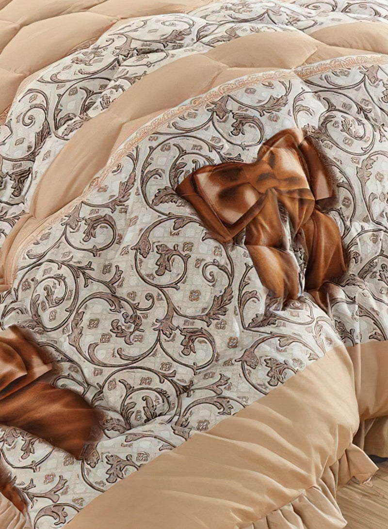 مون طقم مفرش  مقاس كينج مكون من 6 قطع طقم لحاف مزدوج للجنسين يتضمن 1 لحاف و 1 ملاءة سرير و2 غطاء وسادة نوم و 2 غطاء وسادة ديكور غطاء مناسب لجميع الاوقات - Image 5