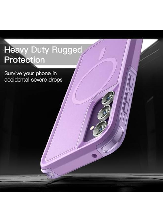 جي تيك جراب لهاتف Samsung Galaxy S23 Fe مقاس 6.4 بوصة متوافق مع ملحقات Magsafe بطبقتين متينتين ومضاد للصدمات وغطاء مغناطيسي للهاتف باللون الأرجواني الفاتح - Image 4