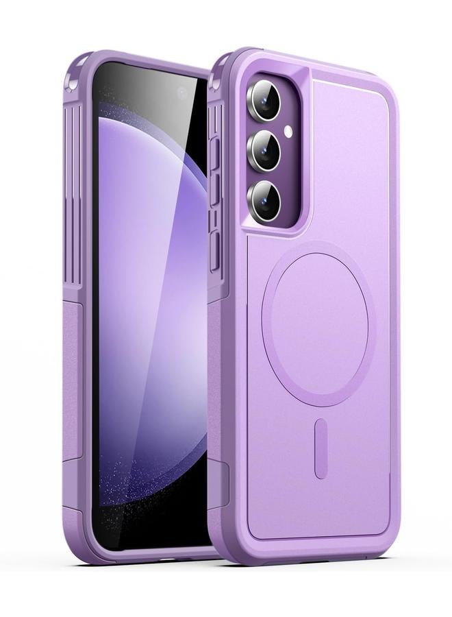 جي تيك جراب لهاتف Samsung Galaxy S23 Fe مقاس 6.4 بوصة متوافق مع ملحقات Magsafe بطبقتين متينتين ومضاد للصدمات وغطاء مغناطيسي للهاتف باللون الأرجواني الفاتح - Image 1