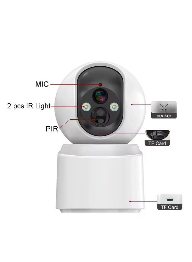 GEEK SPACE V380 Smart WiFi Camera 360° PTZ Indoor Security Camera FHD 1080P Wireless CCTV with AI Motion Detection, Auto Tracking, Infrared Night Vision, Two-Way Audio, Mobile App Control, Remote Monitoring, SD Card & Cloud Storage Support for Home, Baby & Pet Monitoring - Image 1