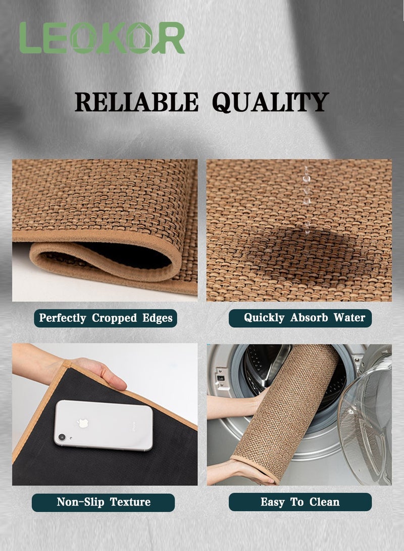 LEOKOR 2 PCS Kitchen Rugs Washable, Non-Slip Kitchen Mats Natural Rubber Kitchen Mats for Floor Runner Rugs Set Ergonomic Comfort Rug for Kitchen - Image 3
