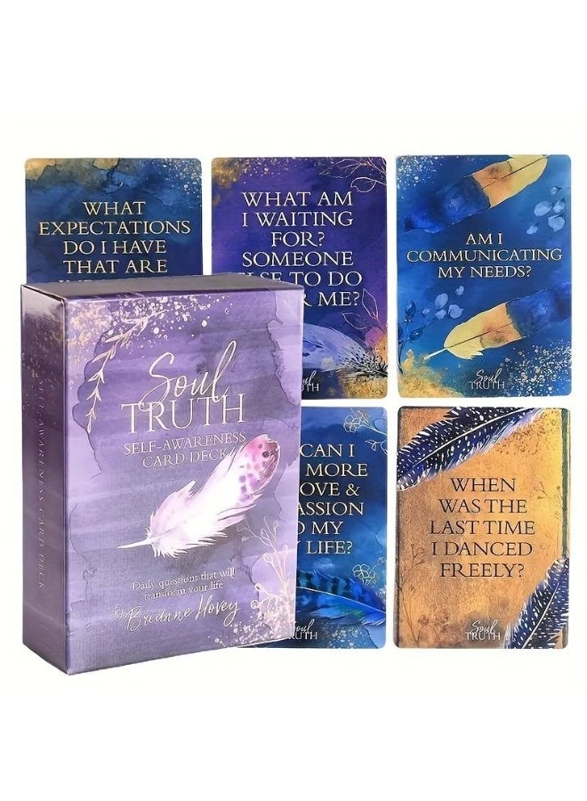 NIBEMINENT 1 صندوق من بطاقات تاروت الوعي الذاتي من سول تروث، تجمع عائلي في العطلة، الاستمتاع بلعب ألعاب الطاولة، مجموعة بطاقات تاروت - Image 5