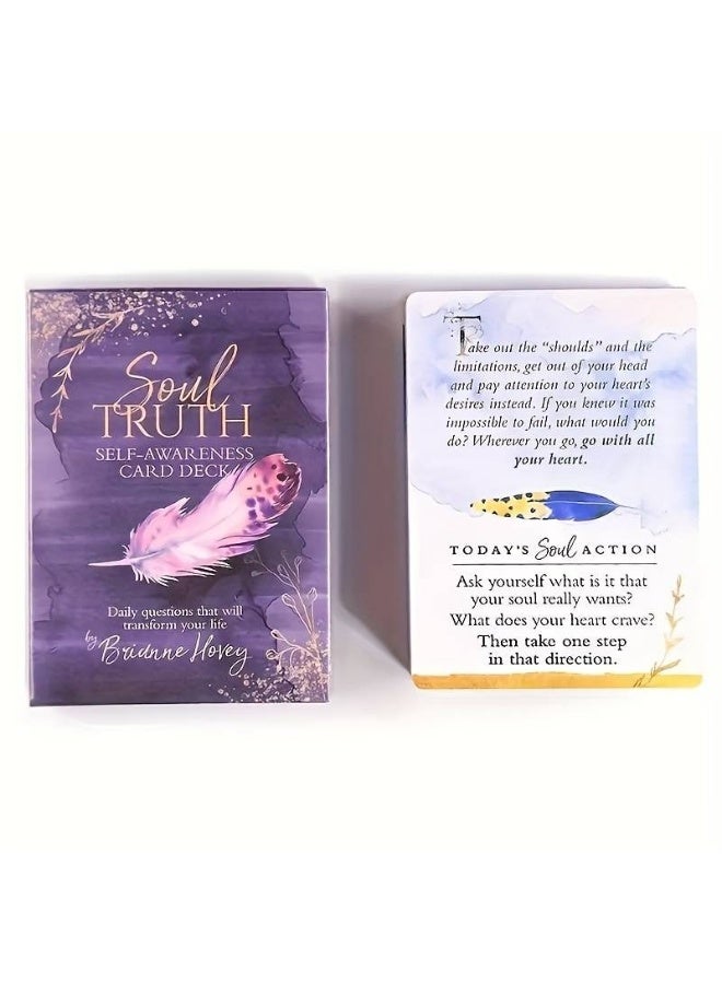 NIBEMINENT 1 صندوق من بطاقات تاروت الوعي الذاتي من سول تروث، تجمع عائلي في العطلة، الاستمتاع بلعب ألعاب الطاولة، مجموعة بطاقات تاروت - Image 4