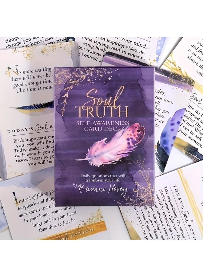 NIBEMINENT 1 صندوق من بطاقات تاروت الوعي الذاتي من سول تروث، تجمع عائلي في العطلة، الاستمتاع بلعب ألعاب الطاولة، مجموعة بطاقات تاروت - Image 1