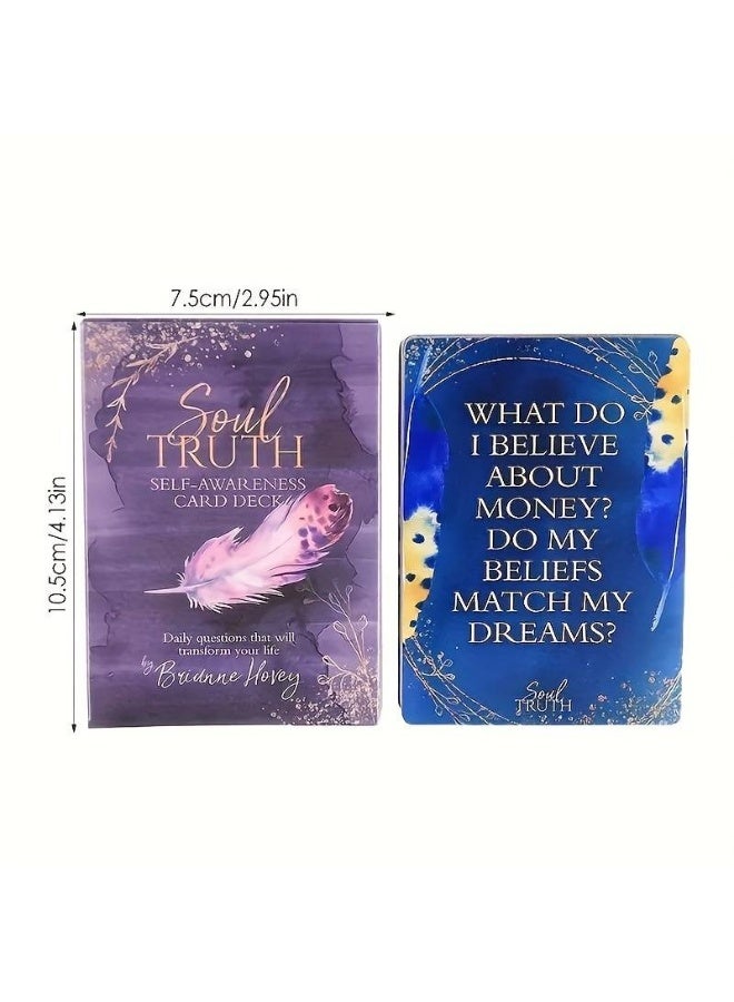 NIBEMINENT 1 صندوق من بطاقات تاروت الوعي الذاتي من سول تروث، تجمع عائلي في العطلة، الاستمتاع بلعب ألعاب الطاولة، مجموعة بطاقات تاروت - Image 2