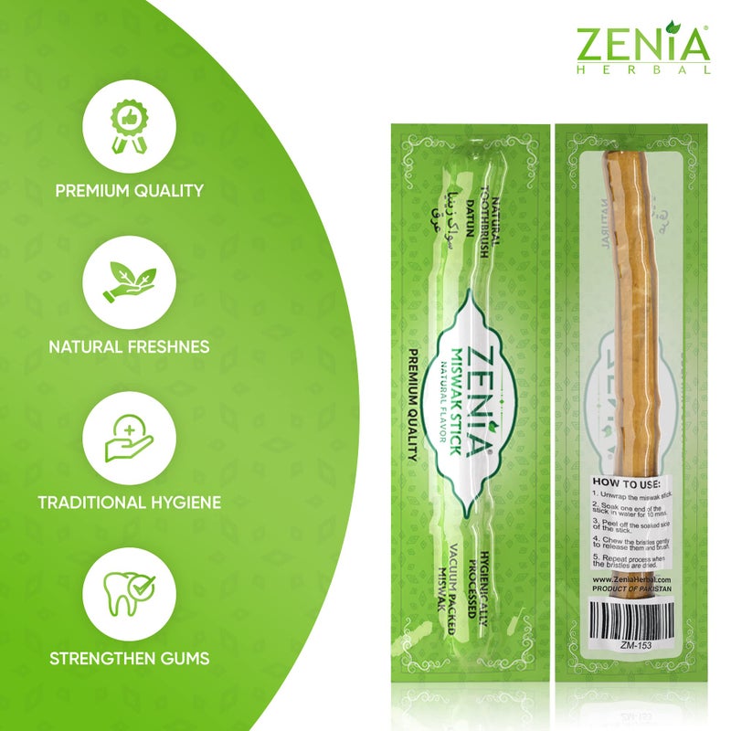 Zenia Sewak Natural Miswak Toothbrush - Vacuum Sealed Natural Flavor Traditional Peelu Toothbrush Stick - for Healthy Gums, Teeth, and Fresher Breath (1 Pack) - Image 5