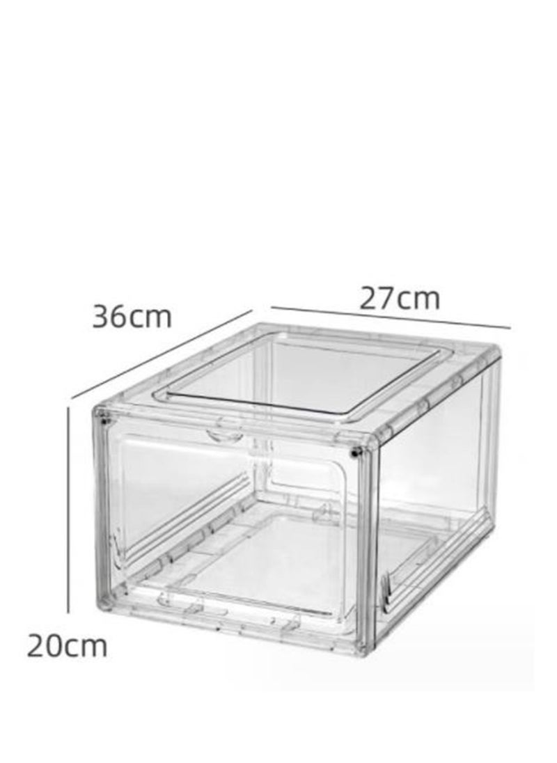 2-Piece Stackable Shoe Organizer Clear Plastic