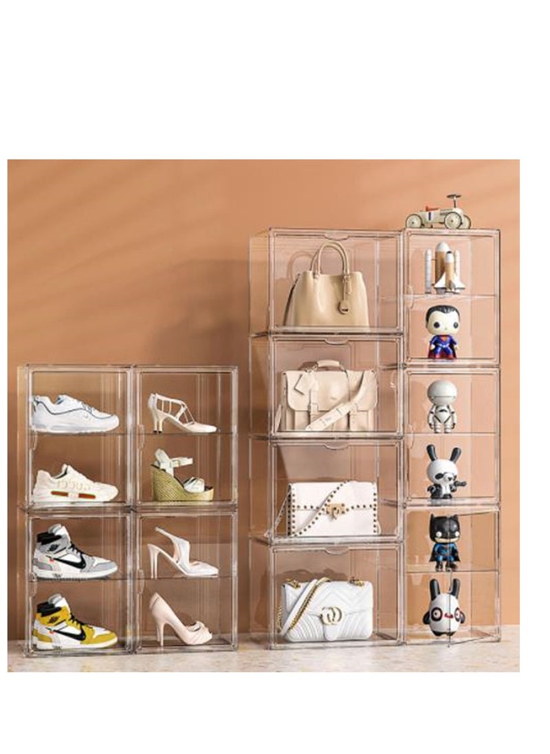 2-Piece Stackable Shoe Organizer Clear Plastic