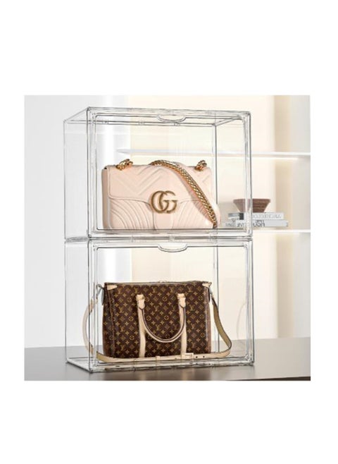 2-Piece Stackable Shoe Organizer Clear Plastic