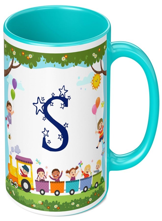 TrendoPrint Alphabet Letter S Sky Blue Printed Coffee Mug for Kids, Girls, Boys & Loved Ones Best Return Gift for Happy Birthday & Any Occasion - Image 3