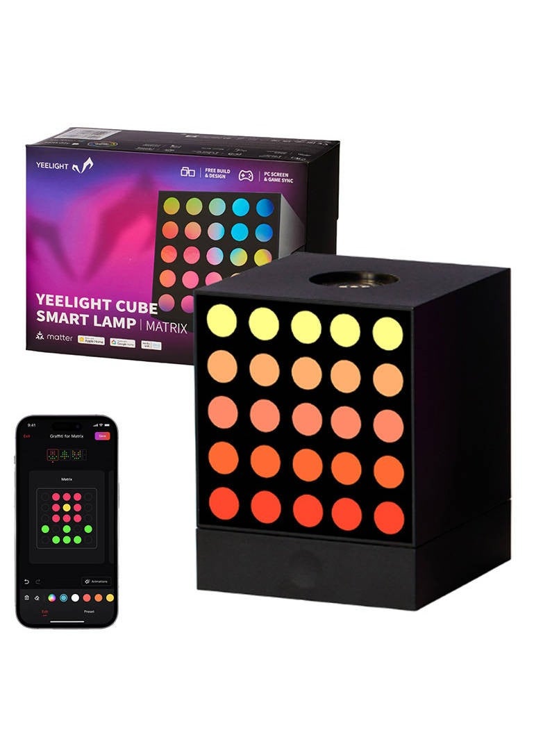 Yeelight Yeelight Cube Smart Lamp | Light Gaming Cube Matrix | 16 million color shades | Intelligent control | Sync with game or music | Root Base Black  - Image 1