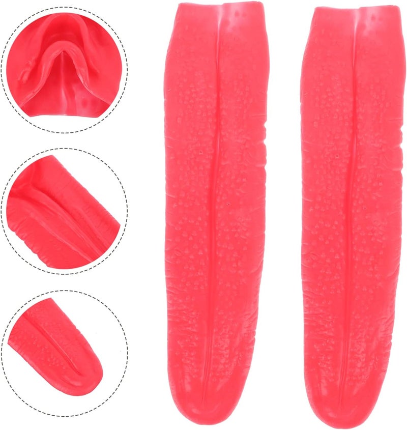 comfrt 3pcs Halloween Fake Tongue Rubber Rubber Long Tongue Horrible Trick Props for Bar KTV Haunted Night Party Cosplay - Image 3