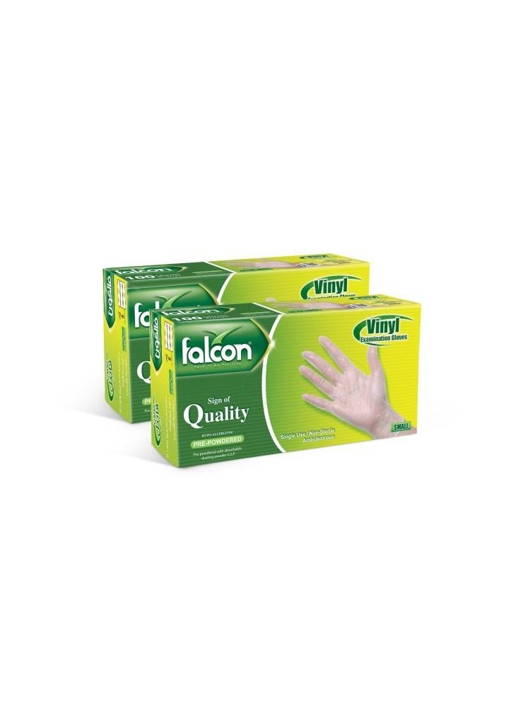 Falcon Falcon Vinyl Gloves - Pre-Powdered (10 Packs x 100 Pieces)  - Image 2