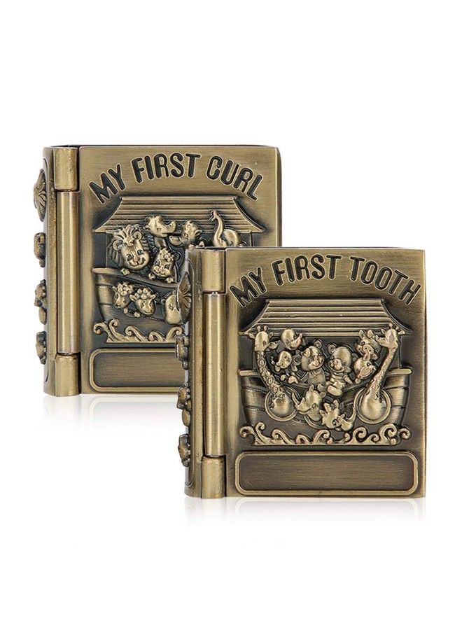 Agatige 2Pcs Baby Tooth Fairy Box Baby First Tooth And Curl Keepsake Box Tooth Holder Book Shaped Trinket Box Gift Box For Child Kids - Image 2
