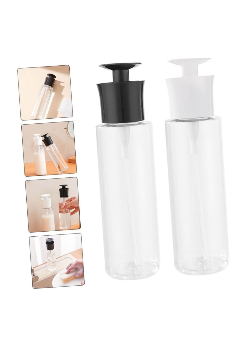Excefore - زجاجات مضخة توزيع الكريم للسفر 2-pack، موزعات سائلة من PP نوع دفع، زجاجات صغيرة مدمجة للسفر، توزيع سهل، ملائم للكريمات والسوائل والمزيد - Image 1