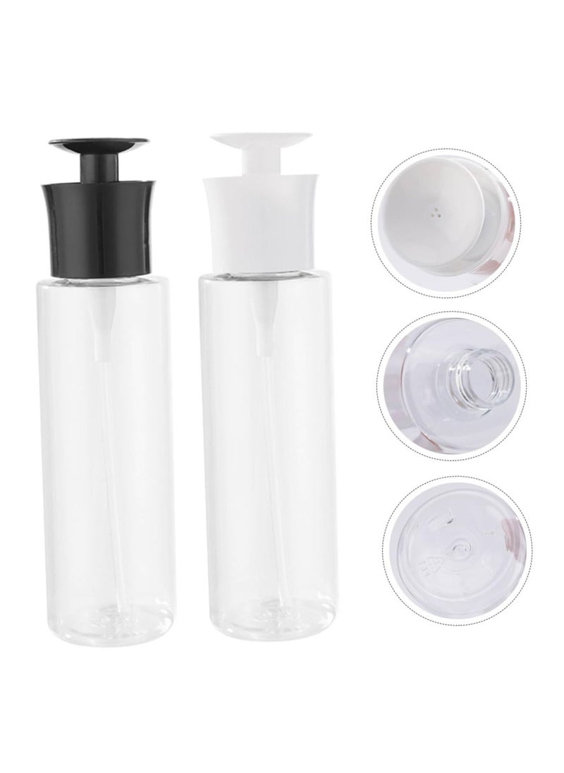 Excefore - زجاجات مضخة توزيع الكريم للسفر 2-pack، موزعات سائلة من PP نوع دفع، زجاجات صغيرة مدمجة للسفر، توزيع سهل، ملائم للكريمات والسوائل والمزيد - Image 1