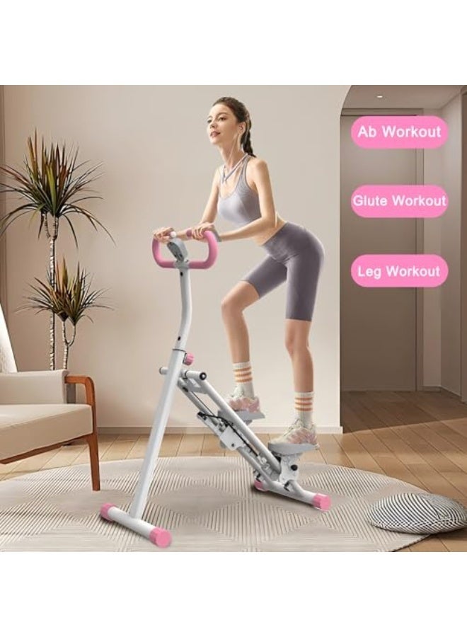 WALALLA Stair Stepper for Home-Upgrade Vertical Climber Workout Machine for Full-Body Exercise Climber Fitness Equipment with Stable Frame Adjustable Handlebar Foldable, Pink - Image 3