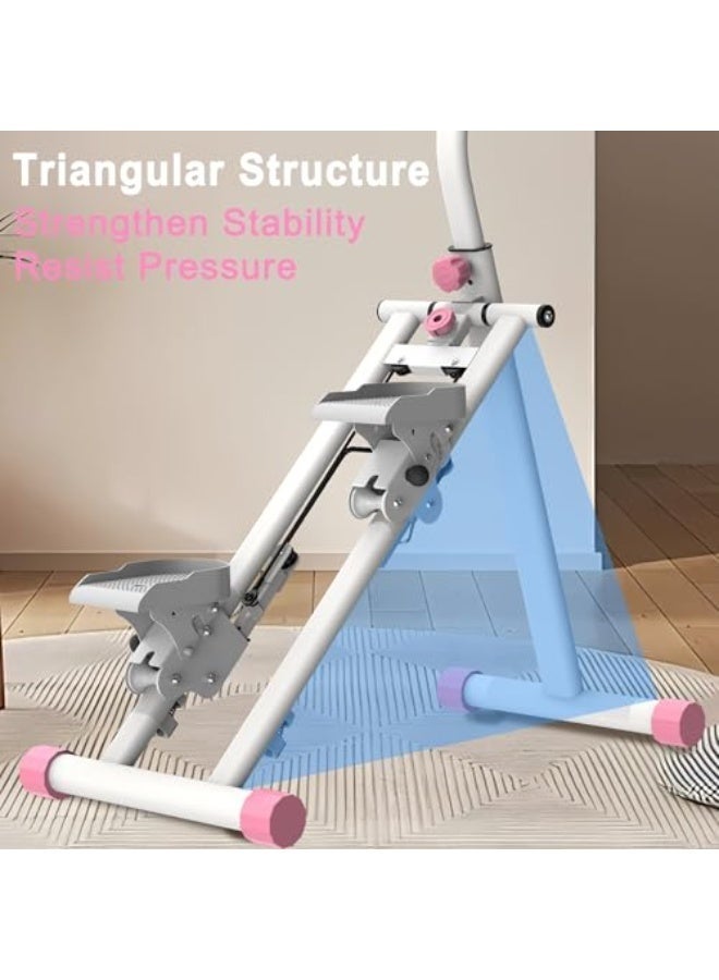 WALALLA Stair Stepper for Home-Upgrade Vertical Climber Workout Machine for Full-Body Exercise Climber Fitness Equipment with Stable Frame Adjustable Handlebar Foldable, Pink - Image 2