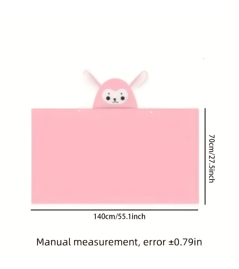 Grey Minimalist Cartoon Snap Closure Bathrobe Hooded Cape Towel Super Absorbent Quick Dry Lightweight Portable Kids Bath Wrap For Bathroom Swimming Pool Beach - Image 2