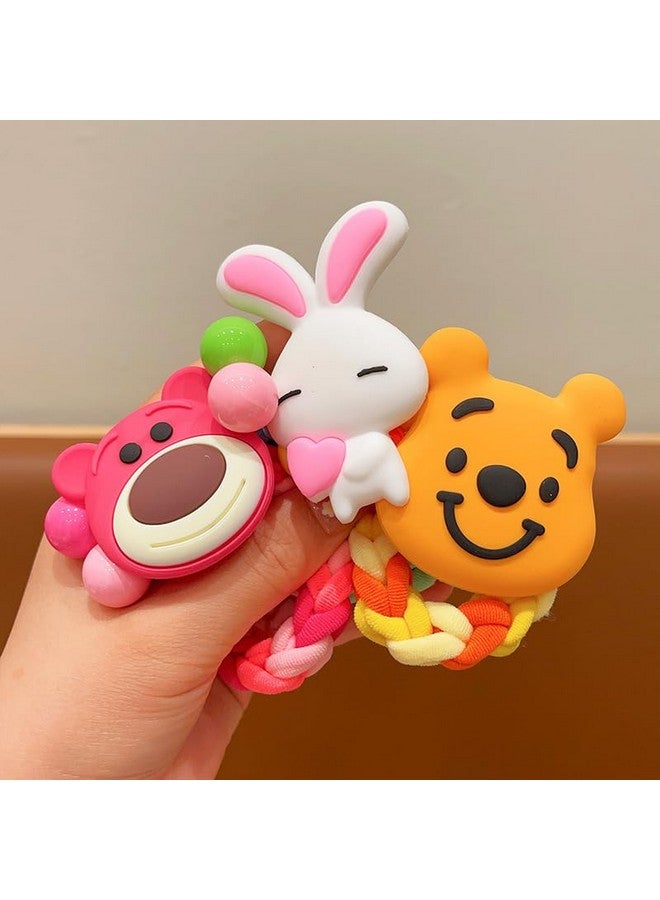 QUILBOOL Colorful Cartoon Elastic Hair Ties - Soft, Non-Slip Ponytail Holders for Girls, Toddlers & Kids | Adorable Hair Accessories for School & Parties 3PCS MULTICOLOR - Image 2