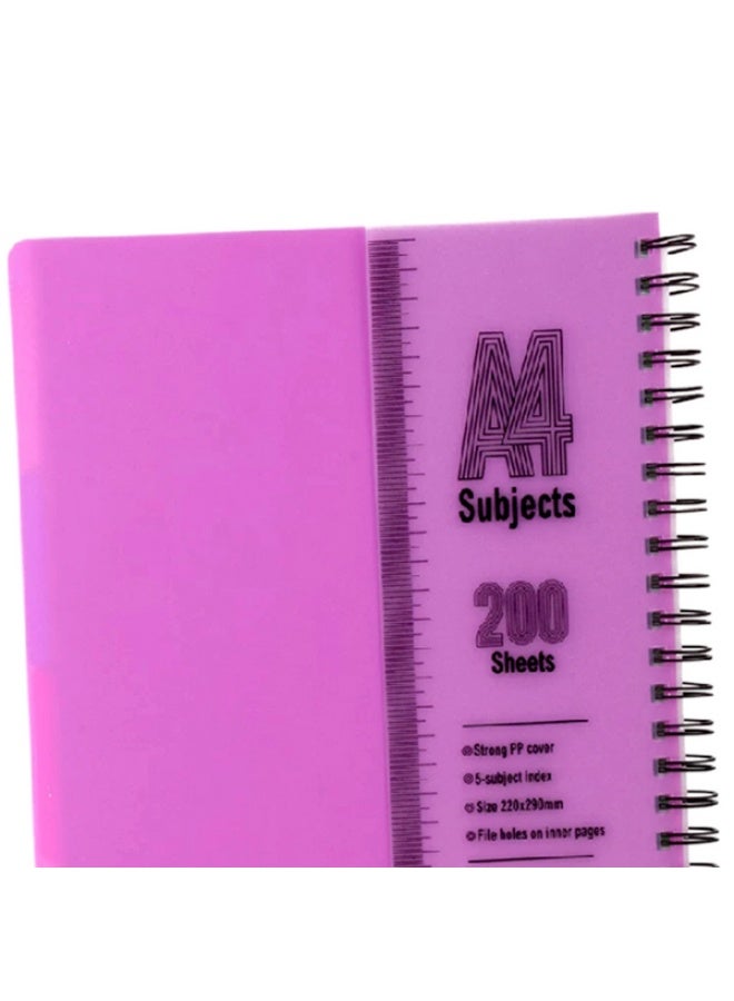 بريما دفتر ملاحظات حلزوني سداسي A4، 200 ورقة، غلاف ناعم، ألوان متنوعة، 220 × 290 مم، PR-77955 - Image 2