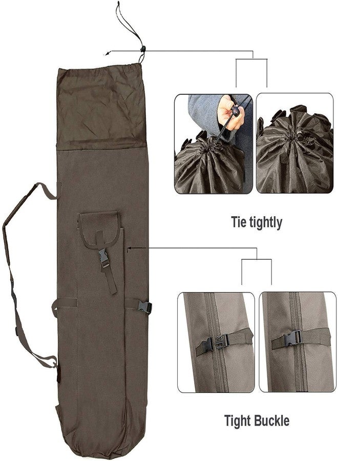 Allnice Durable Canvas Fishing Rod & Reel Organizer Bag Travel Carry Case Bag- Holds 5 Poles & Tackle (Khaki) - Image 5