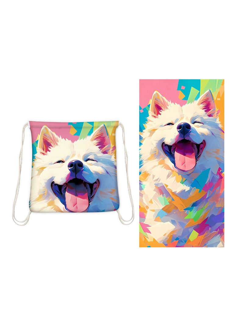 general Creative 2-in-1 Beach Towel, Foldable Printed Beach Towel with Storage Bag Function - Image 1