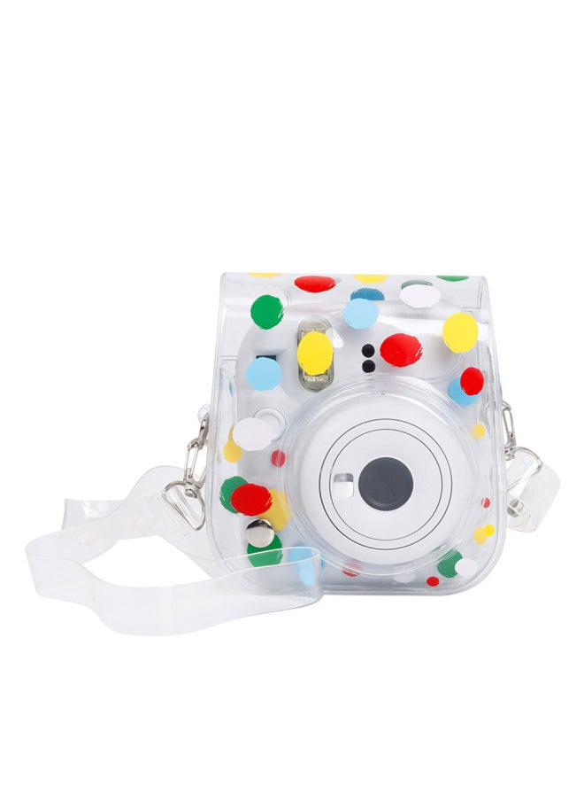Generic Polaroid Mini 12 Transparent Color Polka Dot Camera Bag Digital Camera Fitted Storage Protective Bag Crossbody Bag-Color:Transparent Polka Dots (opp Bag)  - Image 1