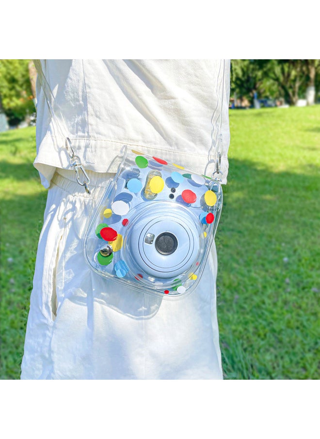 Generic Polaroid Mini 12 Transparent Color Polka Dot Camera Bag Digital Camera Fitted Storage Protective Bag Crossbody Bag-Color:Transparent Polka Dots (opp Bag)  - Image 3