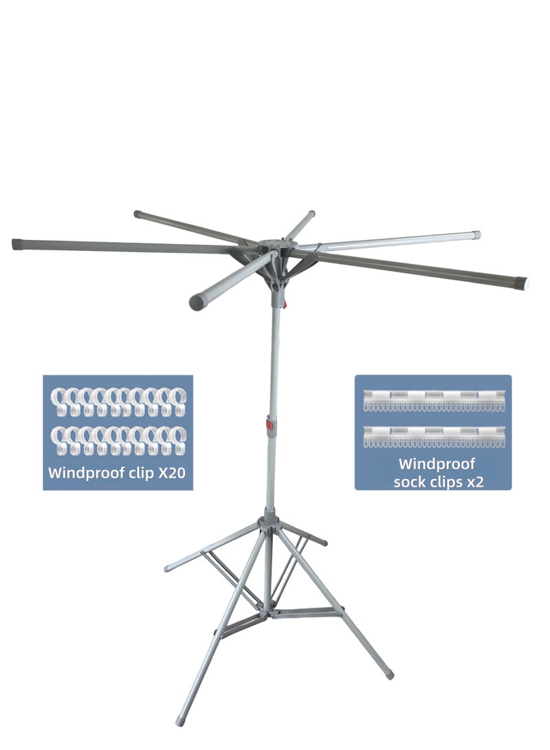 Foldable Floor Drying Rack – Adjustable Height Stainless Steel Clothes Hanger with Rotating Arms, Space-Saving Indoor & Outdoor Dryer - Image 5