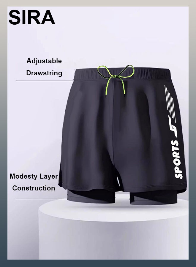 SIRA Men's Quick-Dry Swimwear 2-Piece Set - UPF 50+ Swim Shirt & Modest Swim Trunks for Beach/Pool/Water Sports | Lightweight & Breathable Swim Outfit  - Image 4