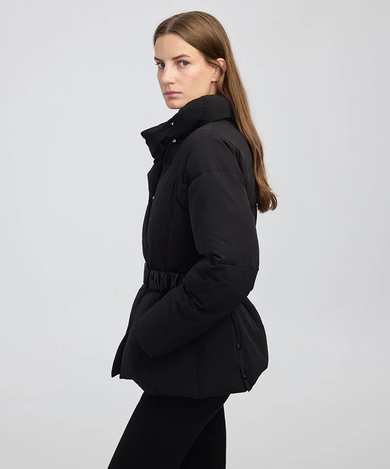ابيكول Belted High-Collar Puffer Coat