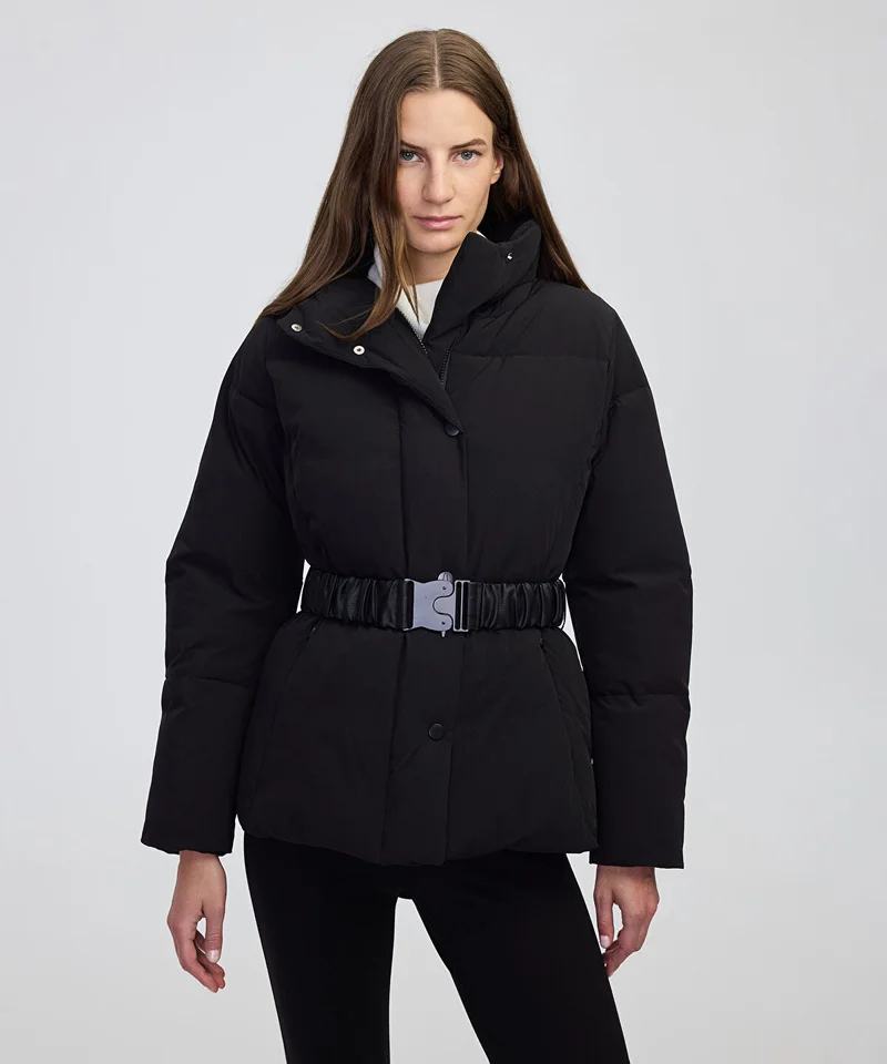 ابيكول Belted High-Collar Puffer Coat
