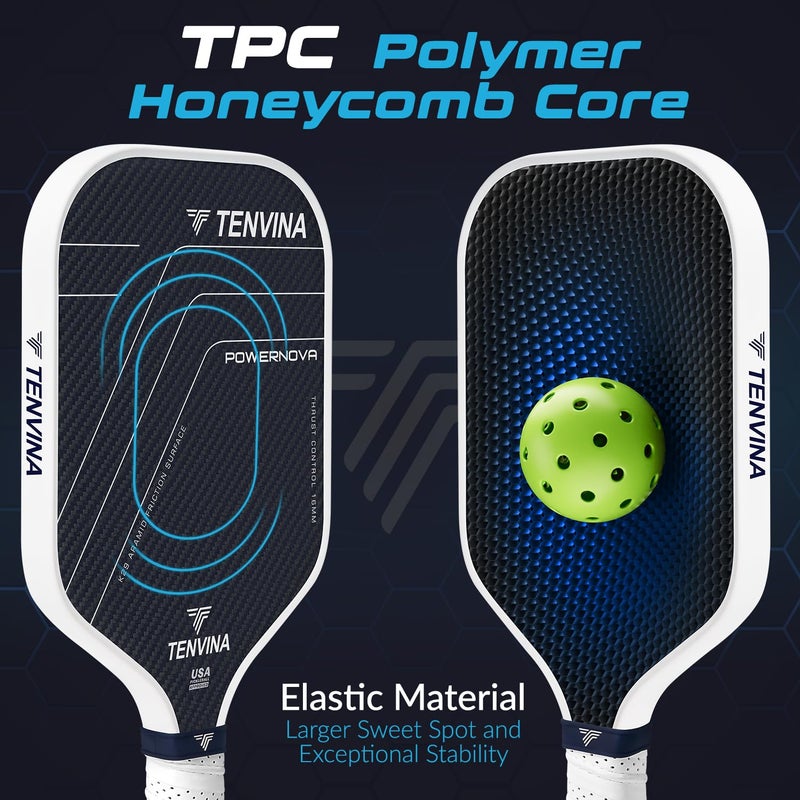 NHYHN TENVINA Pickleball Paddles, 2025 POWERNOVA Multilayer K29 Aramid & Carbon Fiber Pickleball Paddle with TPC Honeycomb Core, Precise Control and Forceful Spin, USAPA Approved Pickle Ball Paddle - Image 3